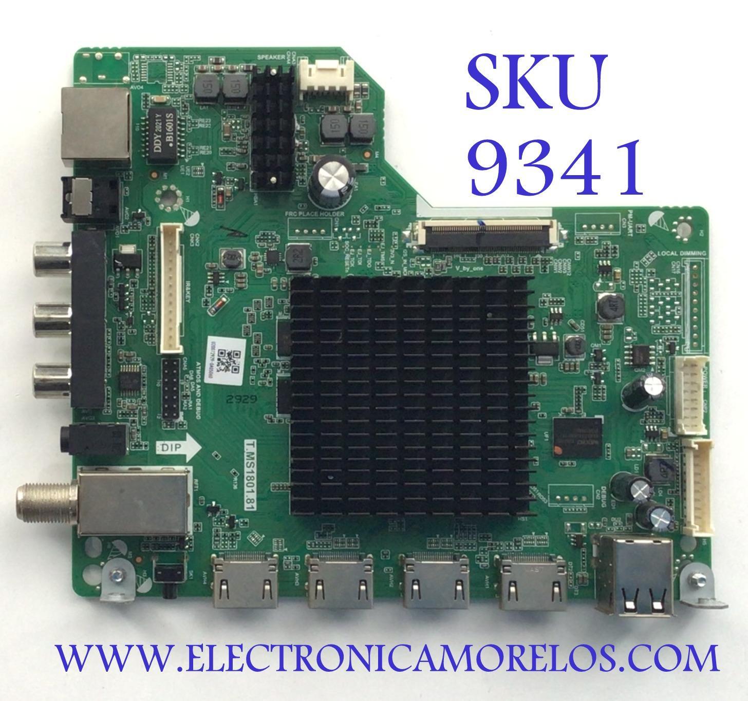 MAIN PARA TV JVC ORIGINAL 4K UHD HDR ROKU TV/ NUMERO DE PARTE 515Y18010M04 / T.MS1801.81 / 2010068079 / 536D5006DU3D / U20072929-0A05060 / D43A2E4D5C50 / DISPLAY CC500PV1D VER .03 / VER.02 / MODELO LT-50MAW595